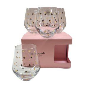 Kate Spade 4pk Larabee Gold Dot Glasses, NIB